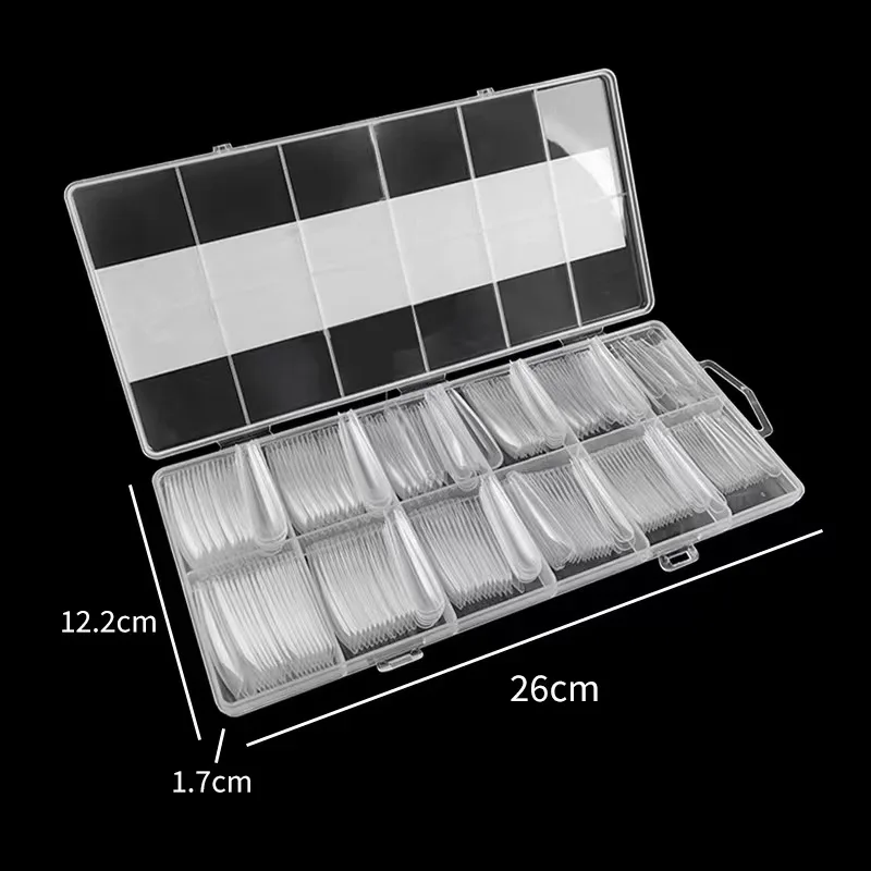 Hot Selling 240pcs/Box Almond Design Soft Gel Nail Tips Natural Clear Square for Acrylic Nails Product