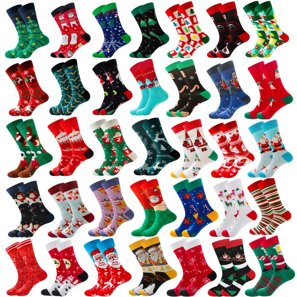 Remould Dropshipping Mens Unisex Santa Claus Socks Wholesale Christmas Decoration Socks custom