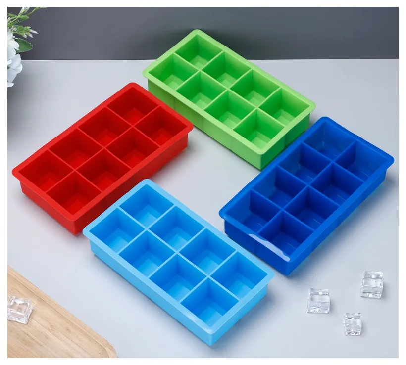 Wholesale square silicon 12 cube ice tray with lid