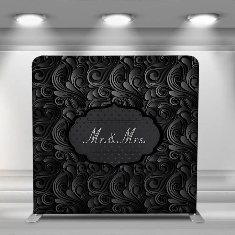 Portable lightweight durable 8x8ft aluminum tube stand tension fabric printing pillow case photo booth backdrop