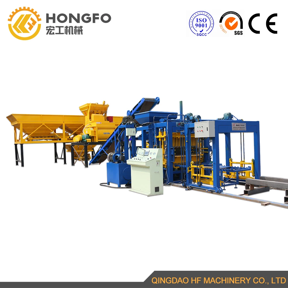 QT5-15 hollow cement concrete interlock brick block making machine machinery automatic