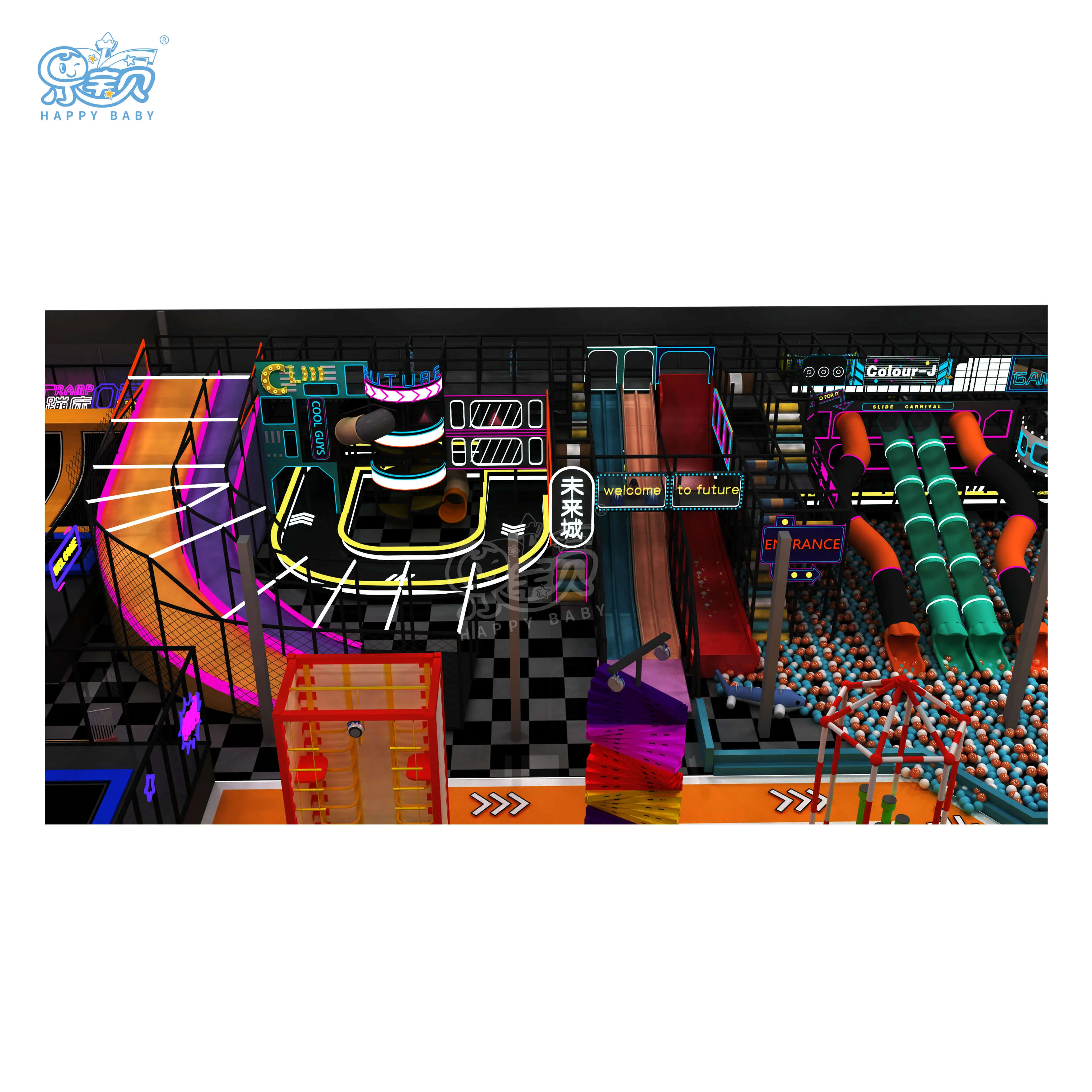 Счастливый ребенок привлекательный новый дизайн парк аттракционов детская Коммерческая игровая площадка для детей и малышей крытая