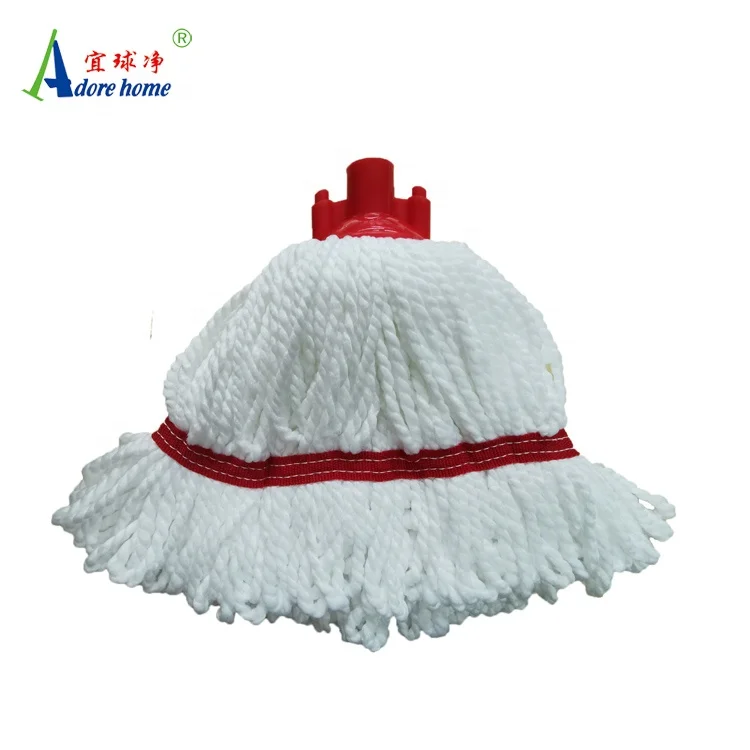 wet microfiber mop head yarn refill with plastic socket skirt mop