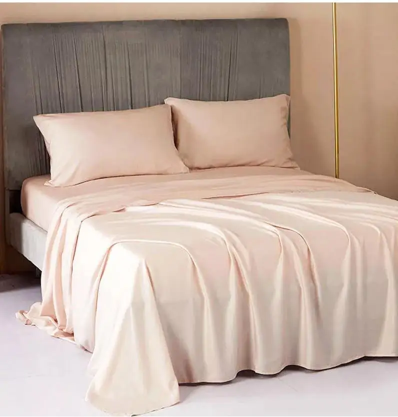 Customized By Customer Pattern Luxury Silk Satin Bedding 100% Pure Silk Bed Sheets OEKO-TEX Qualified