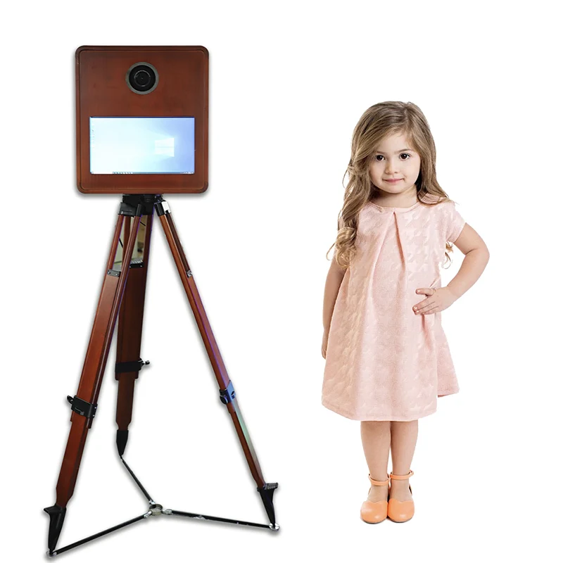 Selfie Machine Kiosk Video Booth 15.6 Print Wood Mirror Photo Booth