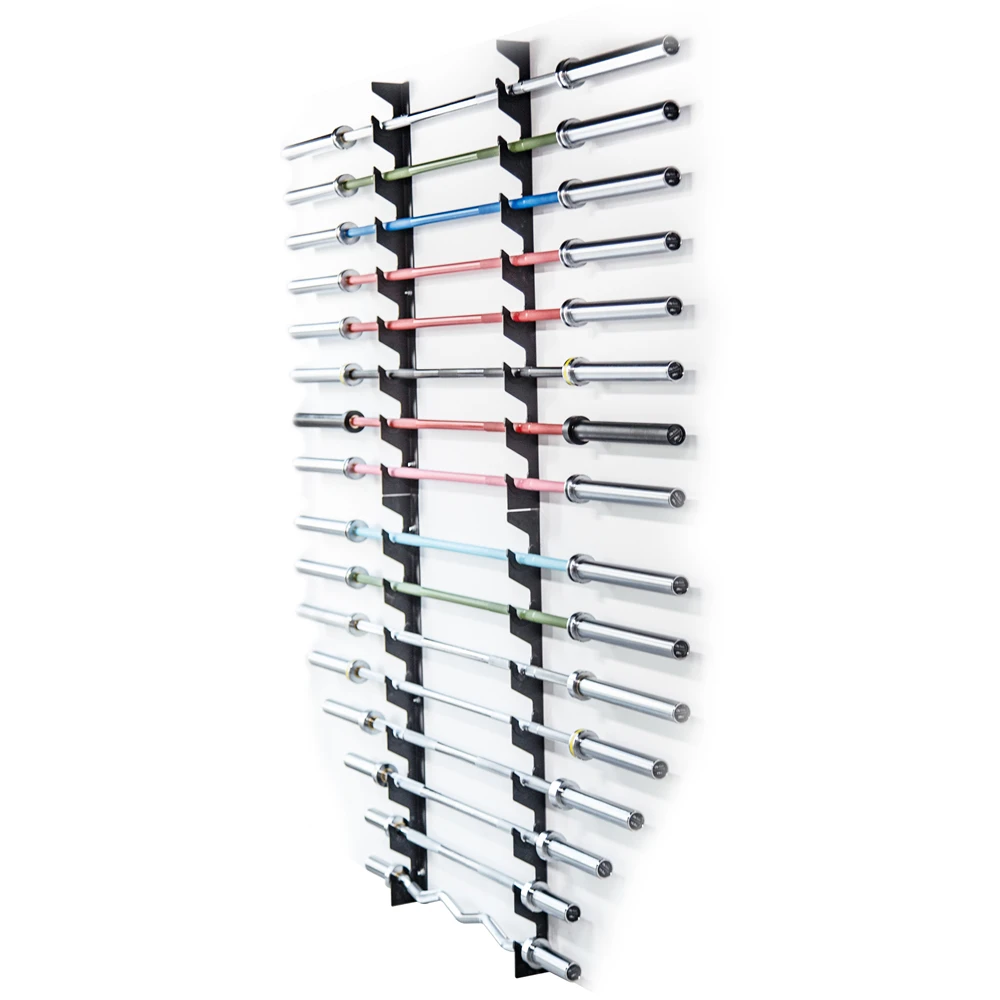 TELLUS Home Gym Fitness Equipment Wall Mounted Horizontal Barbell Holder Store Up to 8pcs Bars  Storage Rack