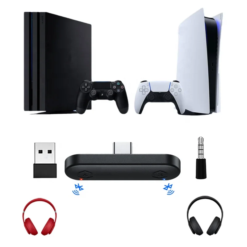 Беспроводной аудио передатчик для Switch Lite PS4 PS5 PC TV BT5.1 Bluetooth адаптер с низкой задержкой совместимые Airpods