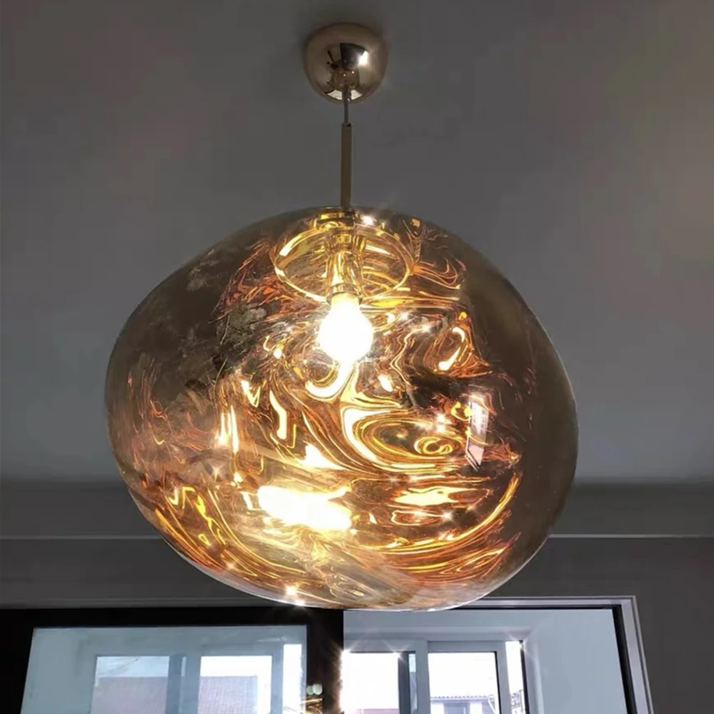Indoor Modern Nordic creative Northern European high ceiling Chandelier lamp Hanging LED lava clear glass Pendant light