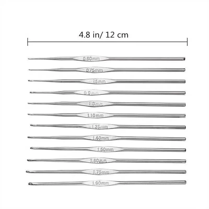 Metal Stainless Steel Crochet Hook Set Sweater Knitting Tools Single Head Crochet Hook Complete Specifications
