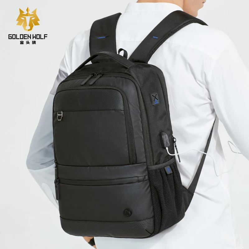 Mochila sac a dos Expandable Waterproof Business Custom  Bagpack  Laptop USB Charging  Backpack Men Rucksack Black Mochilas