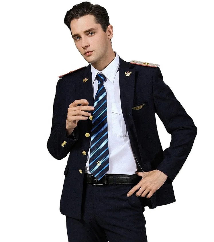 Classic Railway Station Security Guards Worlwear Uniforms Latest Design Train Conductor Uniform