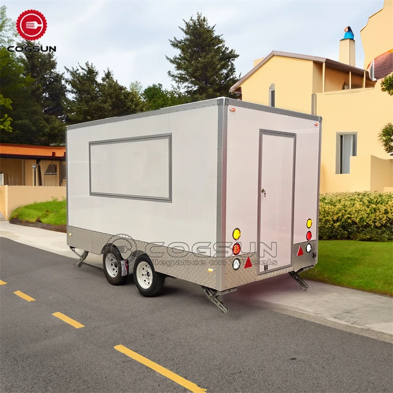 Hot Dog Cart Trailer with Concession Window and Ice Cream Cart for Food Vendors with Mobile Truck Equipment