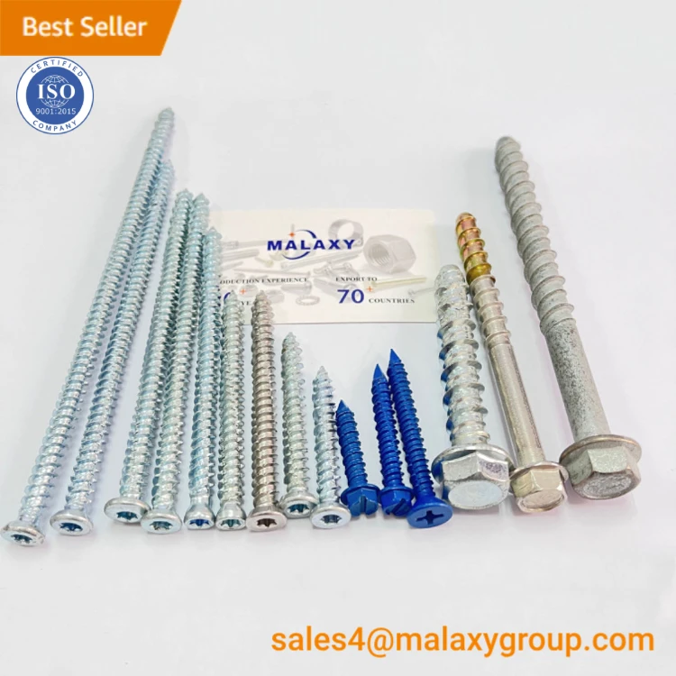 MALAXY Carbon Steel Blue White Color Yellow Black Zinc Plated Concrete Self-tapping Screw  Concrete Screws