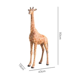 Artificial African animal resin large giraffe statue for shop window display Rural nature style