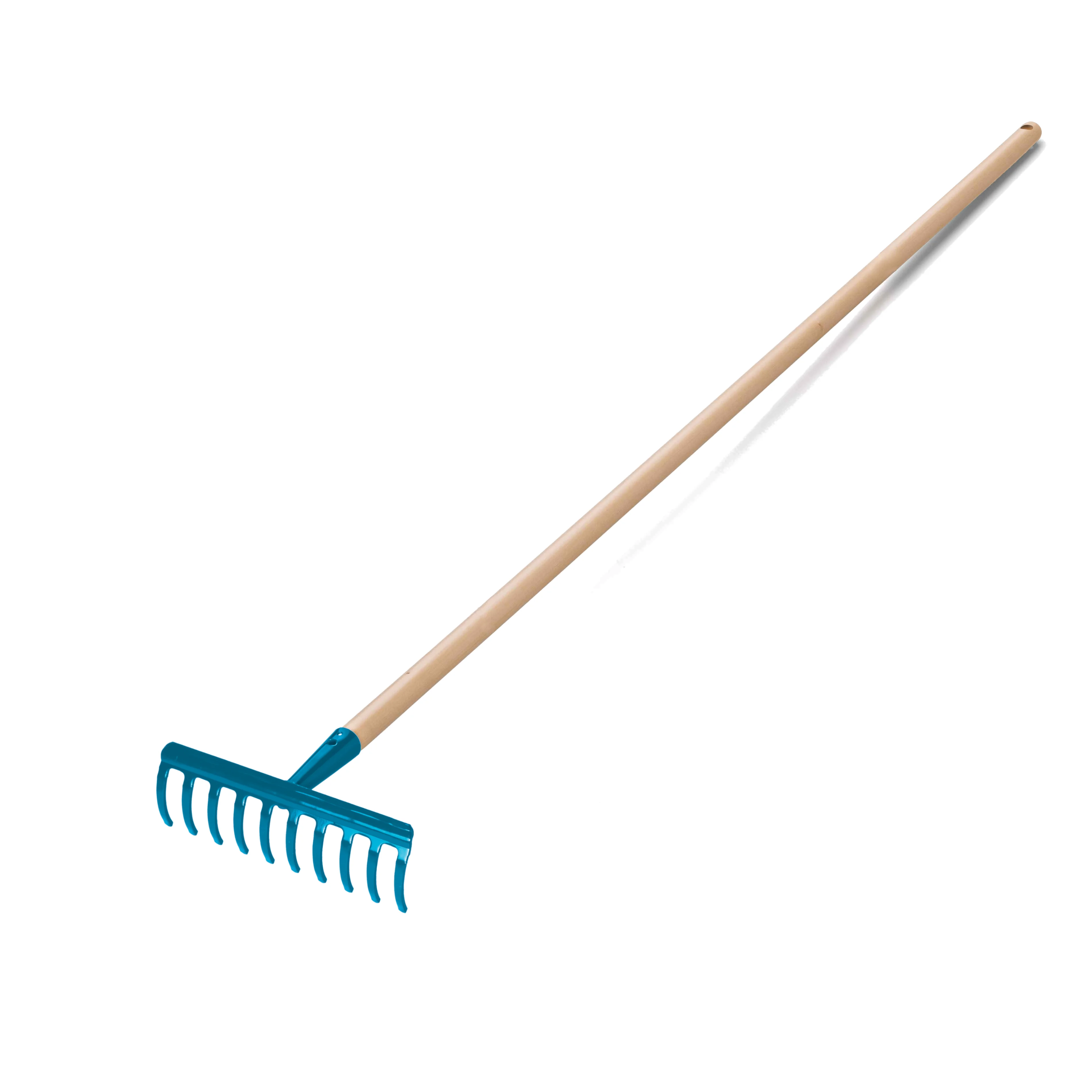 Italian Quality 10 Tine Ultralight Steel Rake with 120 cm Handle Industrial Grade Gardening Maintenance Tool