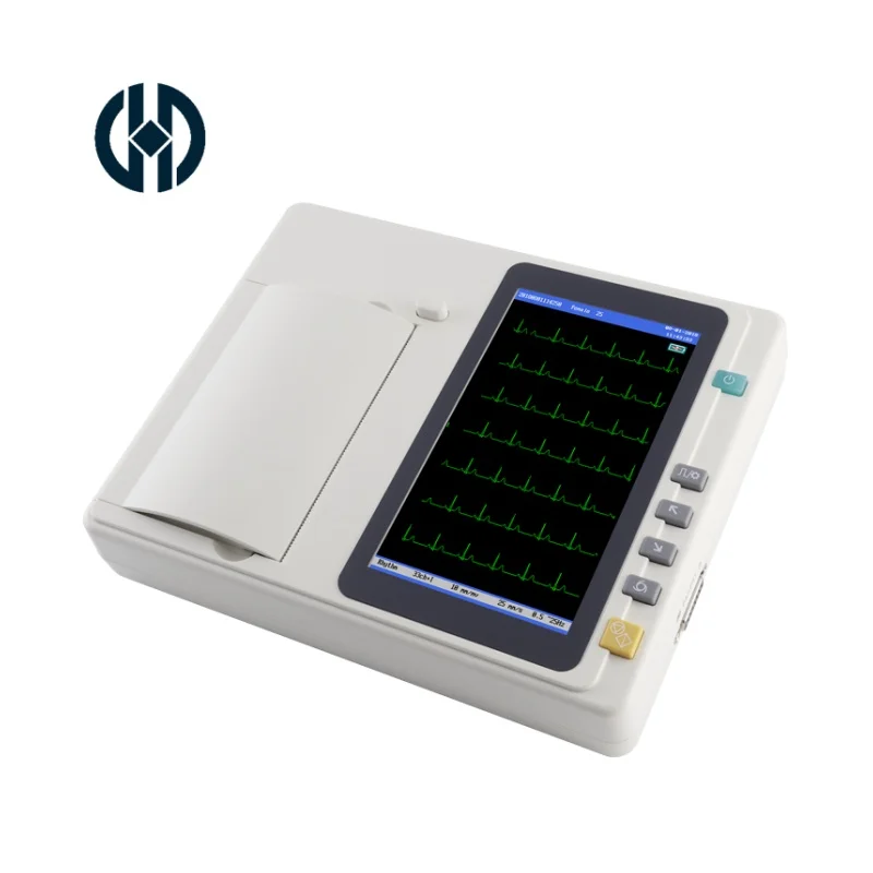 Manhua Hospital Clinic Portable 12 Lead Ecg Intelligent Automatic Pacing Detection Analysis Ecg Machine 6 Channel