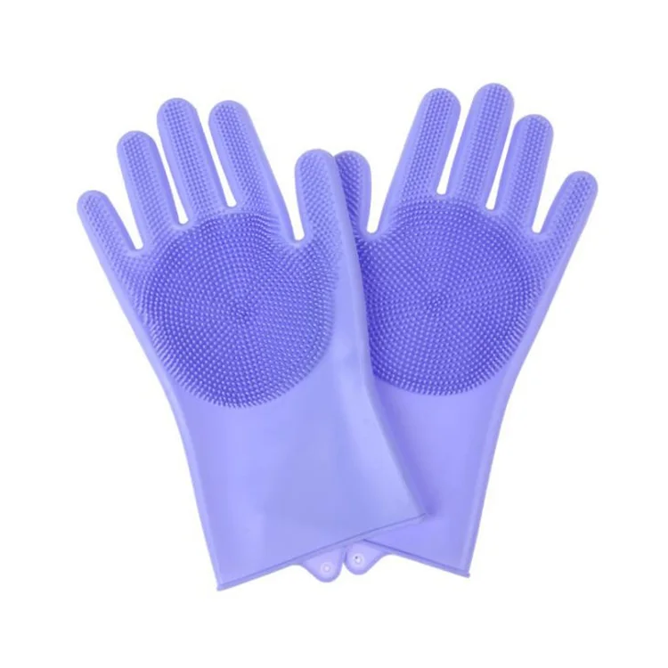 Durable Silicone Dish washing Gloves Pet Grooming Rubber Scrubbing Gloves  Sponge Cleaning Brush for Housework Cars Dogs