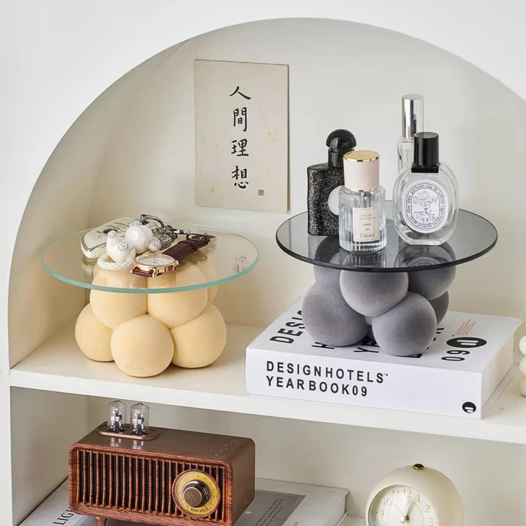 Creative Entryway Storage Tray Light Luxury Ornaments Senior Sense Bedroom Dresser Jewelry Desktop Soft Decorative Shelf