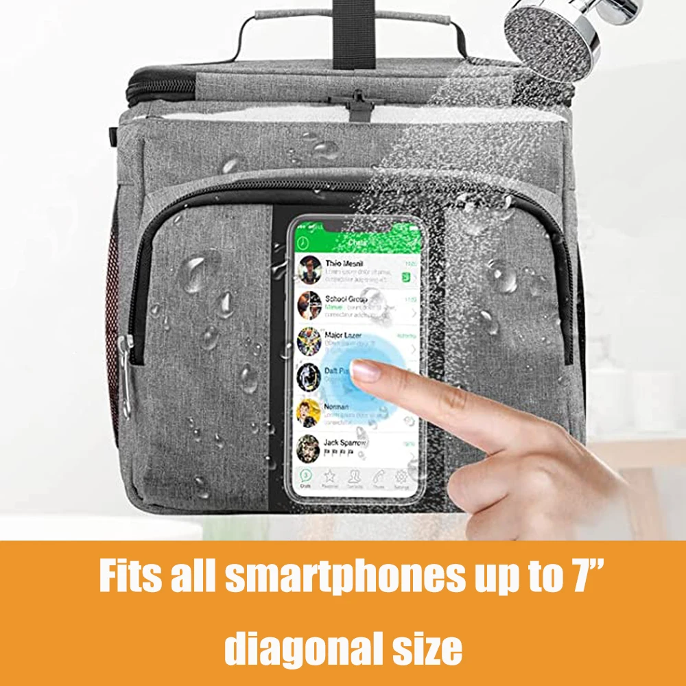 Portable Shower Caddy Tote Bag With Mesh Base and Metal Hook For Student Gym Camp Hanging Toiletry Bath Bag Shower Bag