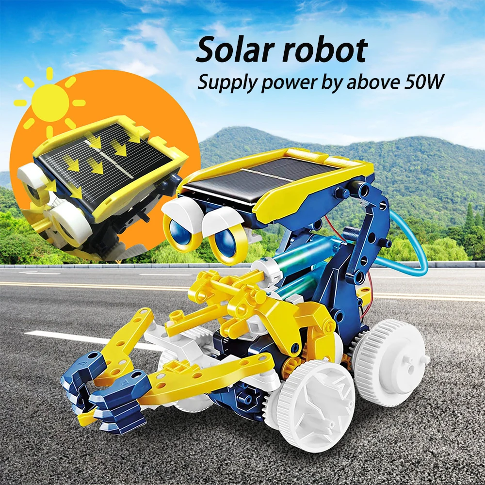 Kids DIY Assembled Solar Robot Toy Kids 11 in 1 Solar Robot Kit STEM Science Building Solar Toys For Kids