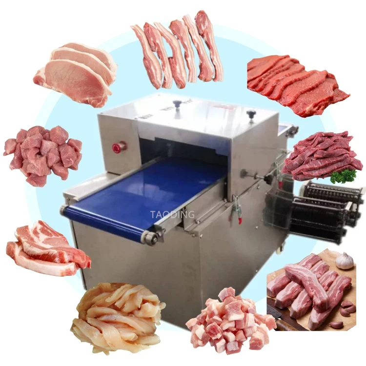 Factory hot sale	machine dice pork strip and cube pork strip and cube	cooked meat slice machine	electric meat cutting knife