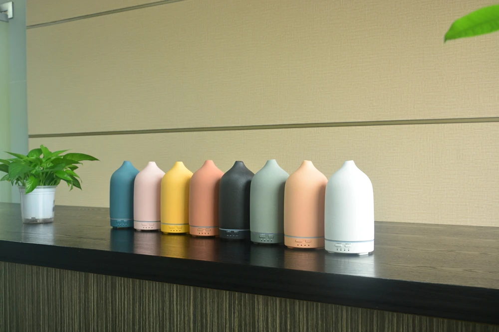 7 color Light 160ml Ceramic Air Humidifier Ultrasonic Aromatic Essential oil Aromatic Ceramic diffuser aroma