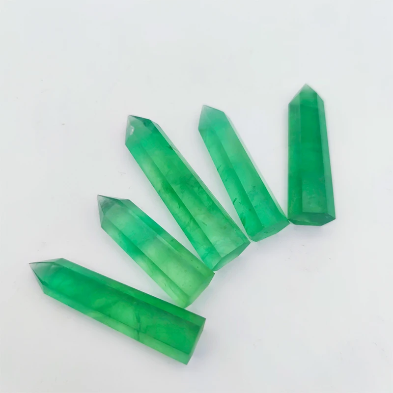 
High Quality Green Fluorite Specimen Quartz Wand Crystal Point 