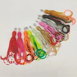 Luminous Octopus Squid Skirt Sea Fishing Wobbler Bait Fishing Tuna Lure Jig head Hook 100mm Fishing Soft Lure