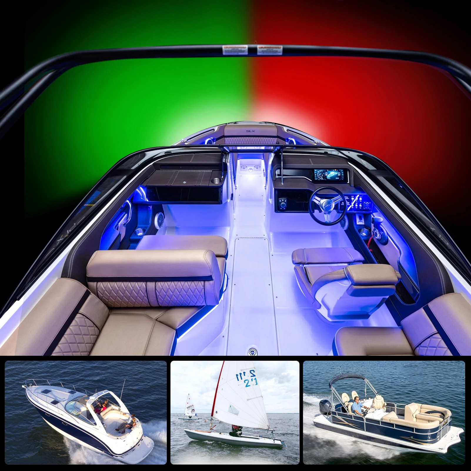 Boat Navigation Lights 12V LED Boat Marine LED Navigation Lights Red and Green Lamps Bow Light