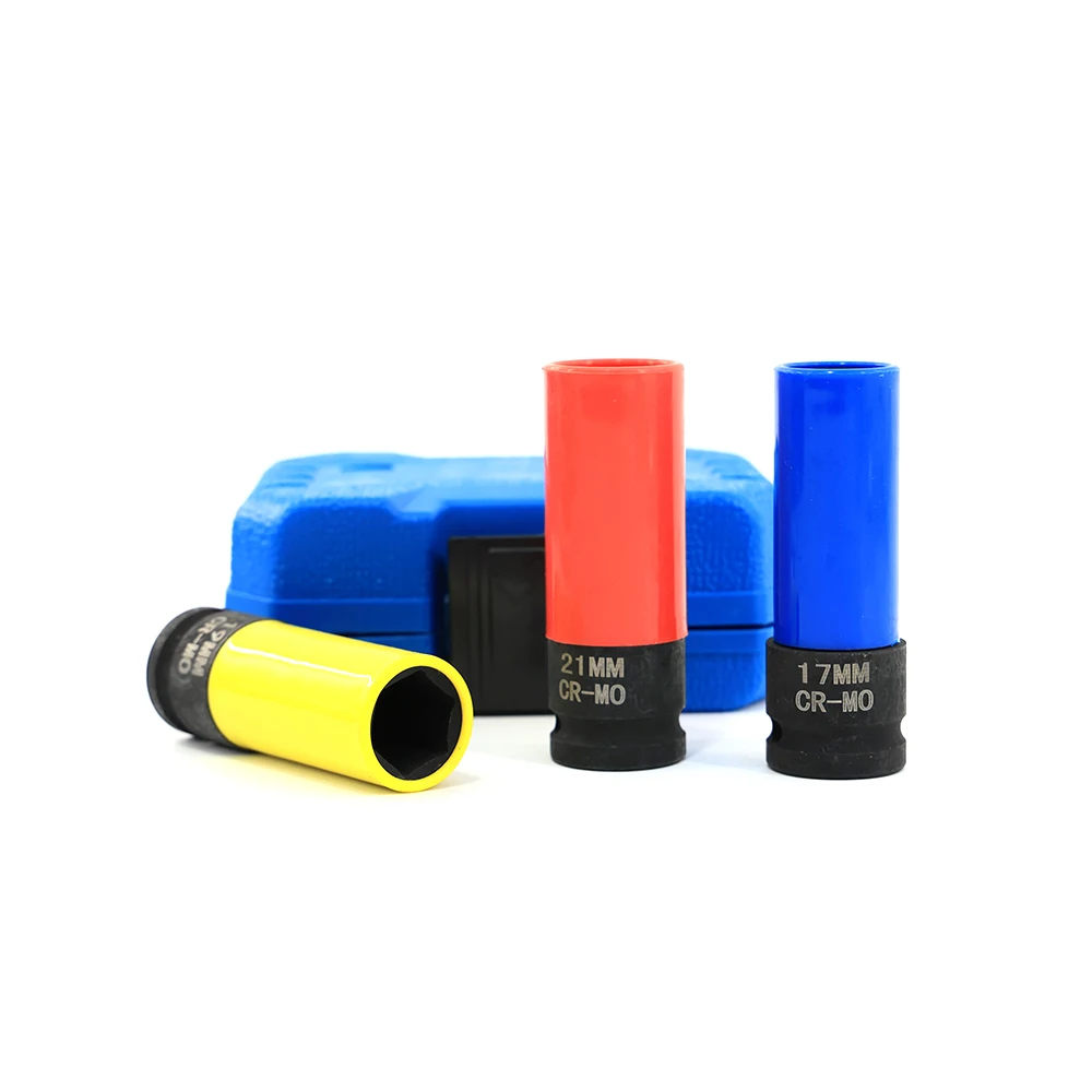 Набор ударных цветных гнезд Sq Drive 3 шт. 1/2 дюйма лучший набор с защитными втулками