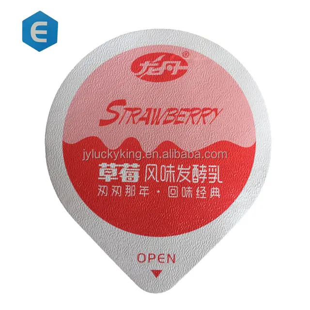 Yogurt cup 95mm pre-die cut embossed heat sealing aluminum foil lid