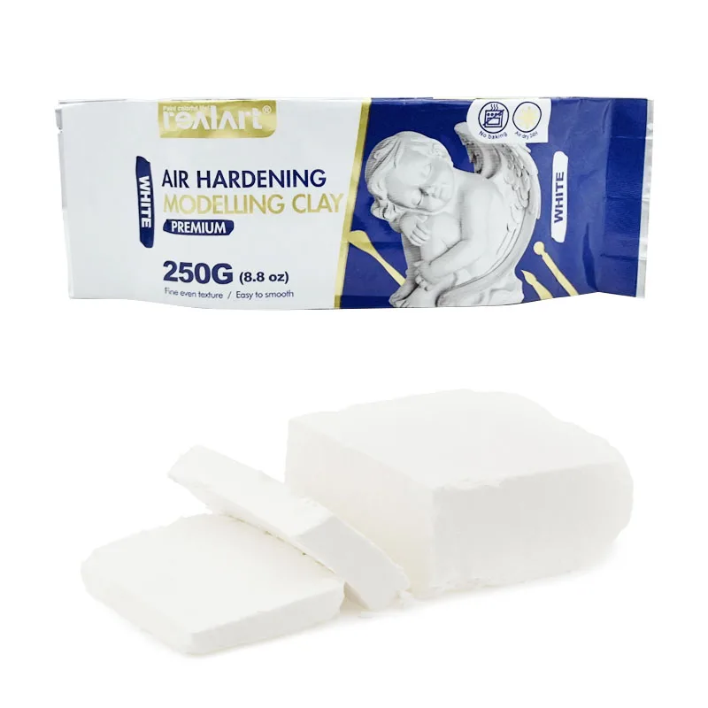 Wholesale diy 250g 500g white art soft air dry hardening modeling clay for kid beginner