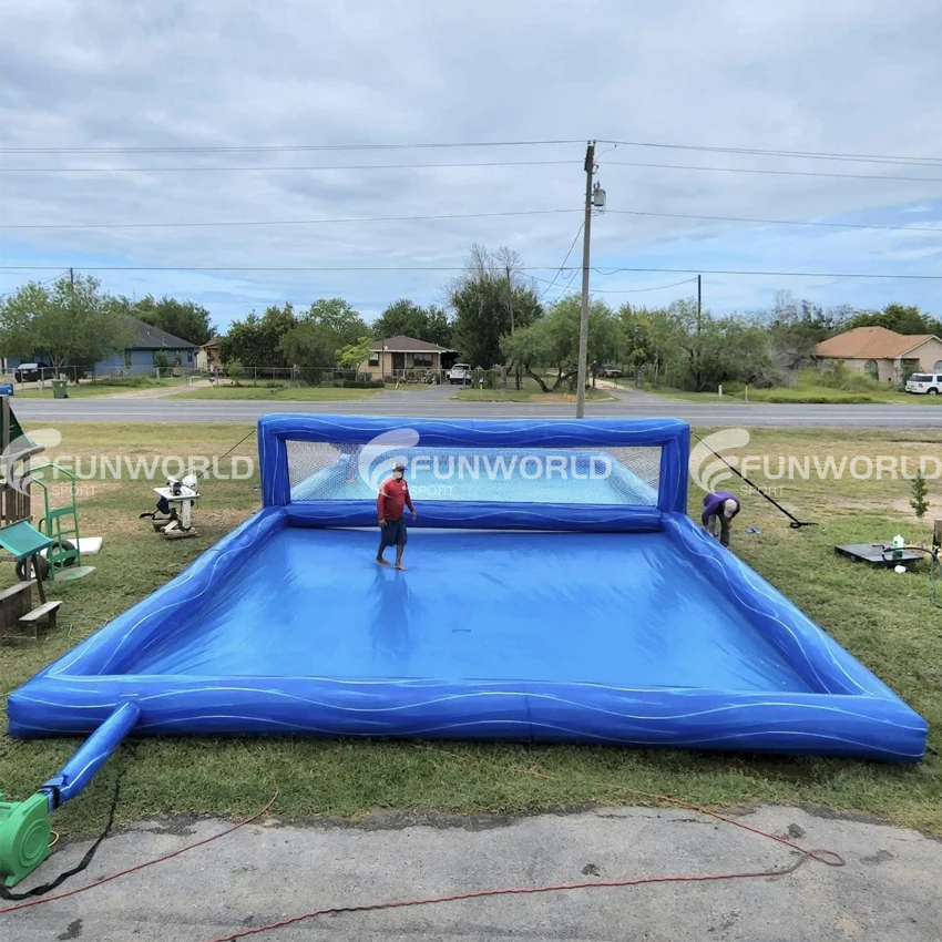 Large Pool Inflatable Volleyball Field / Inflatable Water Volleyball Court / Inflatable Tennis Court For Sport Games