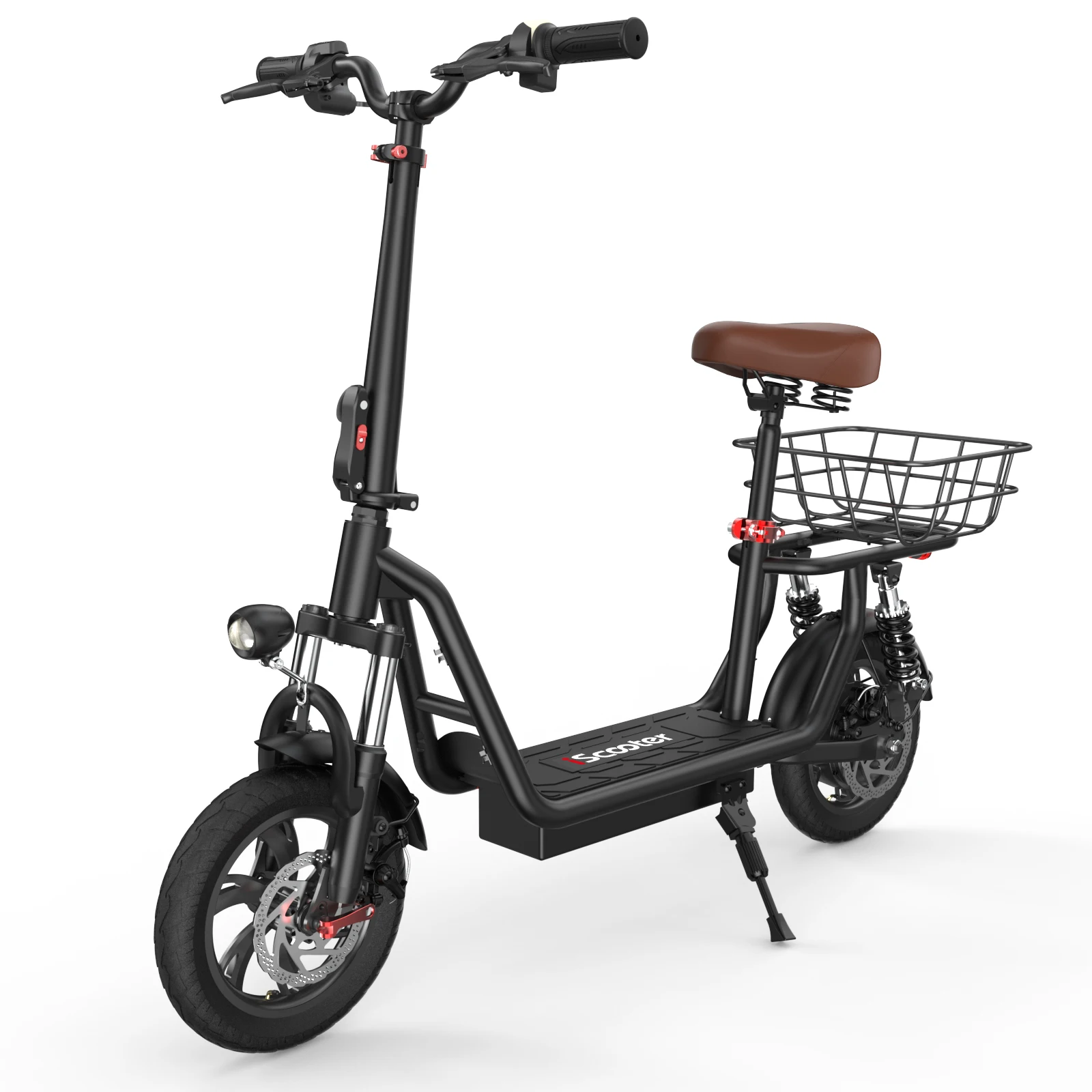 IScooter i12 500 Вт электрический скутер с сиденьем и корзиной для переноски