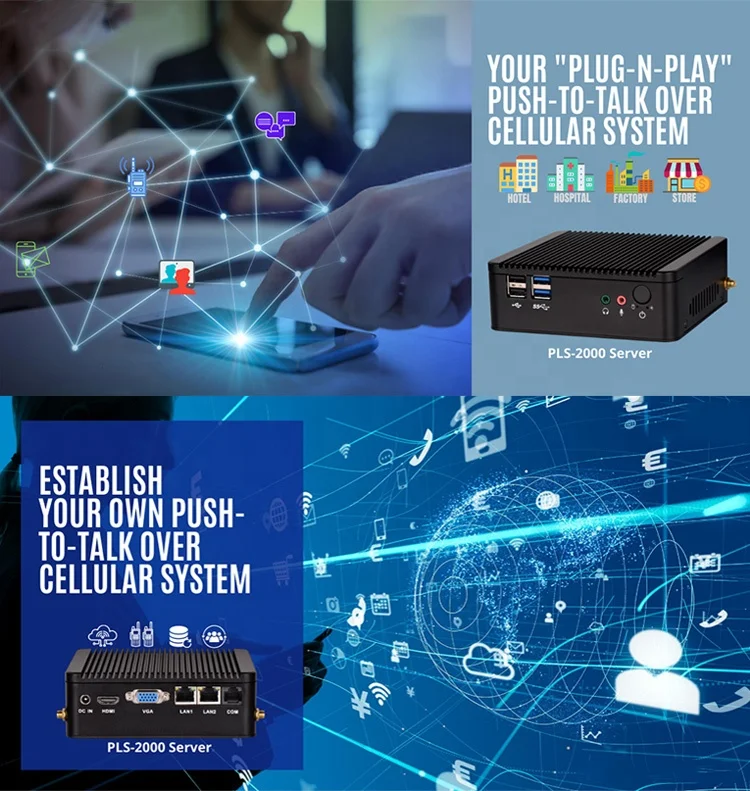Inrico PLS-2000 embedded mini private server с Push-to-Talk On Cellular technologies и 120G