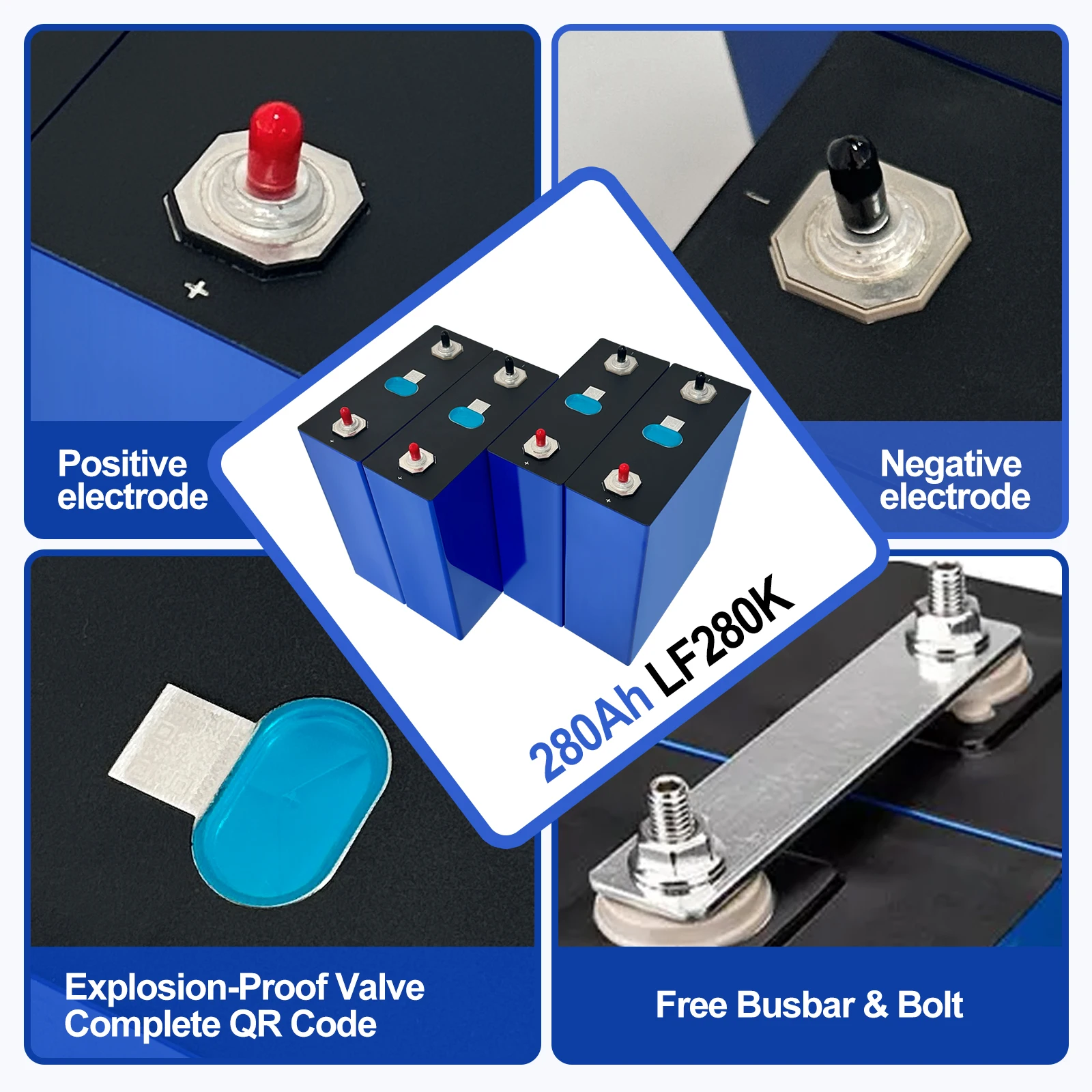 USA Stock 3.2V Lifepo4 battery cell 280Ah lifepo4 battery cell  5 years warranty Door to Door For 48V 280Ah 300Ah solar storage