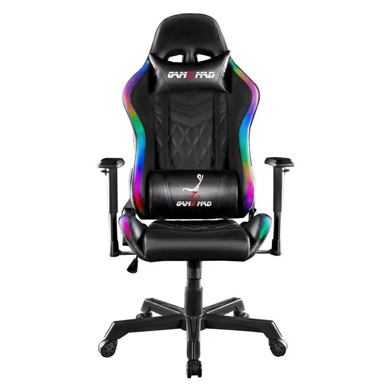 Индивидуальное белое кожаное синее легкое игровое СИД кресло Dickson rgb игровой стиль компьютерное кресло с высокой спинкой