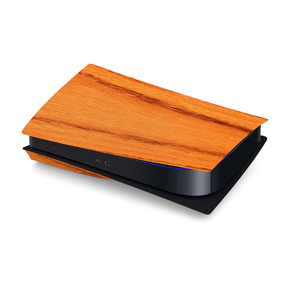 Wood Style Anti Scratch Console Cover For PS5 Disc Edition Replacement Plate Shell for PS5 Console