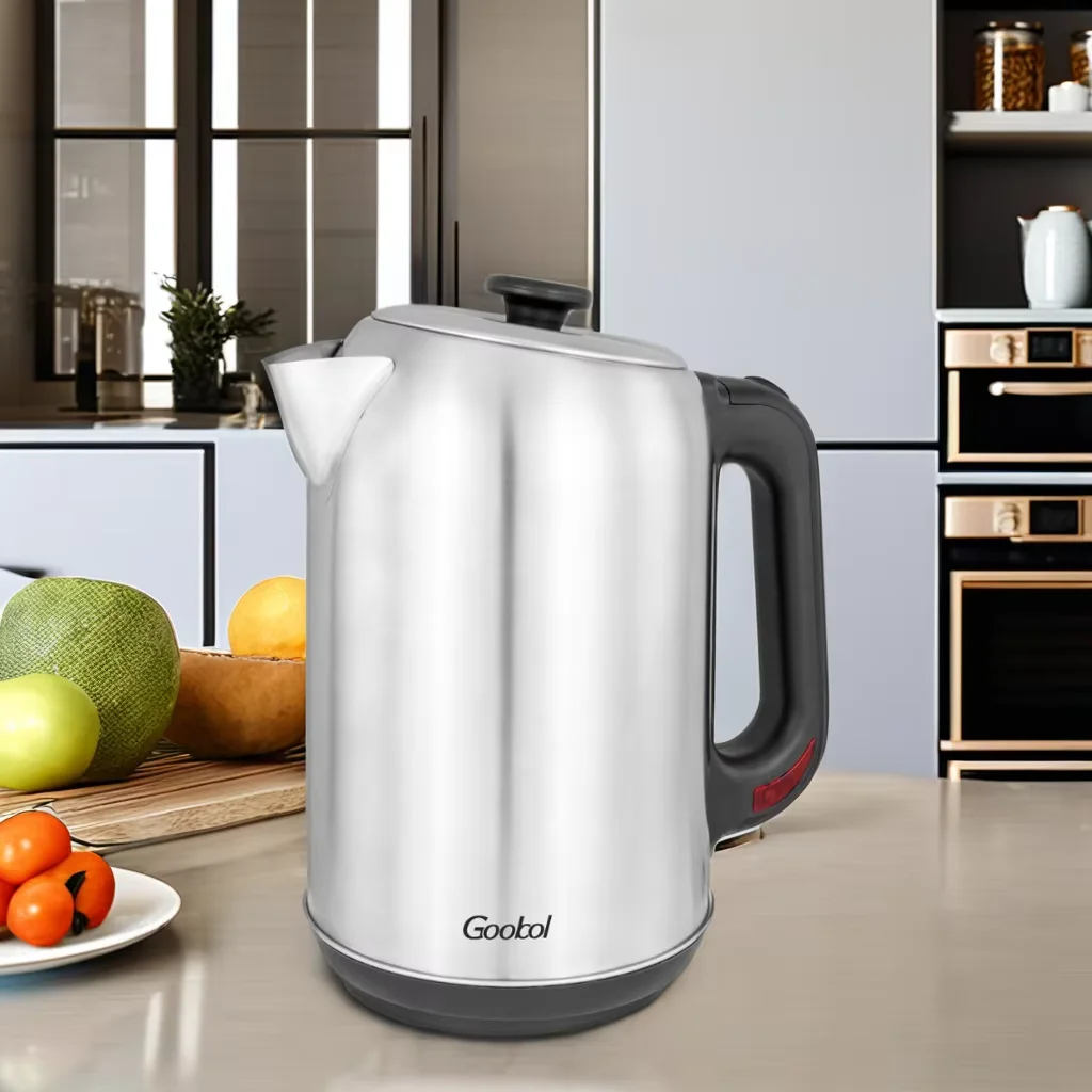 goobol Hot Sale Electric Kettle 2.3L Stainless Steel Interior BPA Free Fast Boil Water Cheap Price Auto Shut-Off