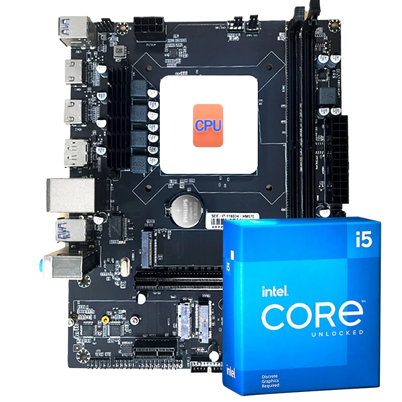 JIESHUO HM570 Motherboard With I5 I7 I9 CPU Processor 64GB(2*32GB) DDR4 Gaming Motherboards
