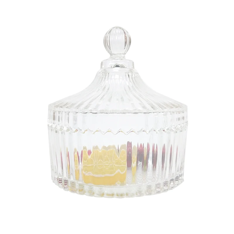 Wholesale Custom Luxury Empty Storage Container Cylinder Crystal Glass Jars