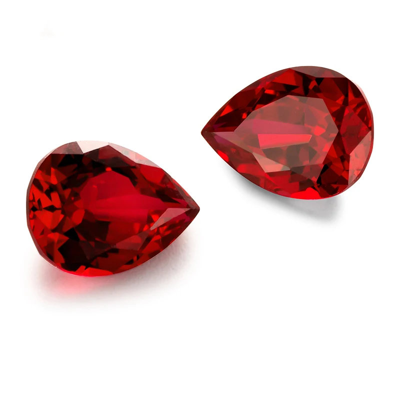 Factory Loose Lab Grown Rubies Pear Shape Stone Pigeon Blood Ruby Synthetic Gemstones Ruby Price Carat