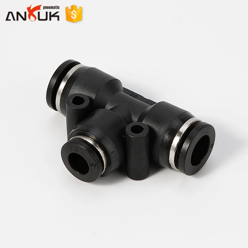 ANRUK PEG pneumatic 3 way air tube connector plastic quick one touch tee fitting