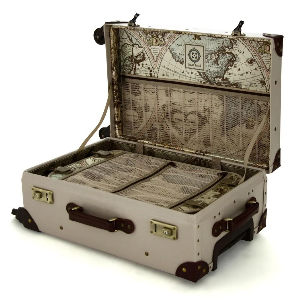 Custom Worldwide Suitcases World Map Travelling Luggage Strong and Durable Perfect Boarding Size for Unisex