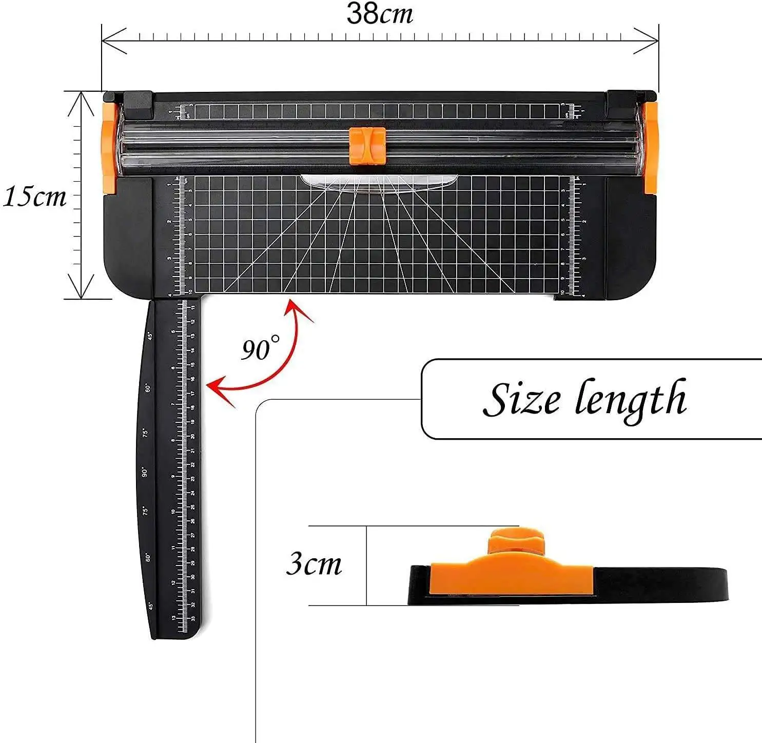 Titanium Paper Trimmer Scrapbooking Tool with Automatic Security Safeguard Side Ruler for Craft Paper Firbon A4 Paper Cutter