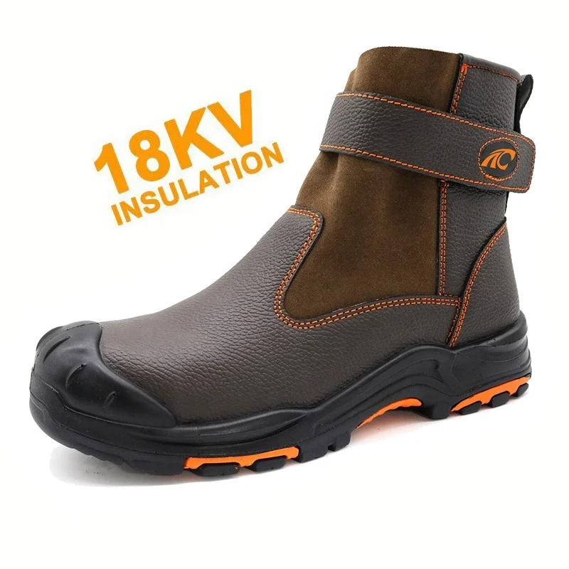 Anti slip oil proof rubber sole fiberglass toe anti puncture18kv electrical harzard resistant safety shoes for welding
