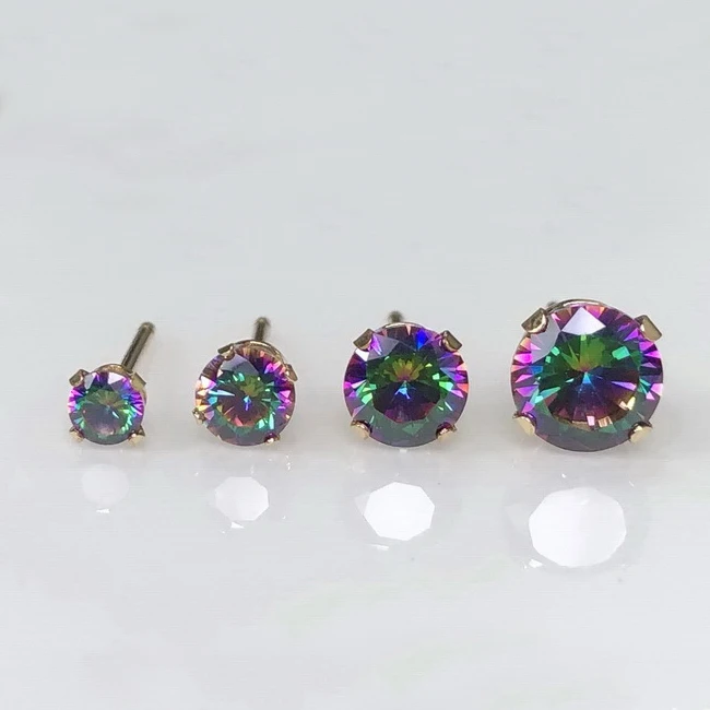 Gold Earring Unique Jewelry 14K Gold Filled AAA Zircon AB Stud Earrings for Women