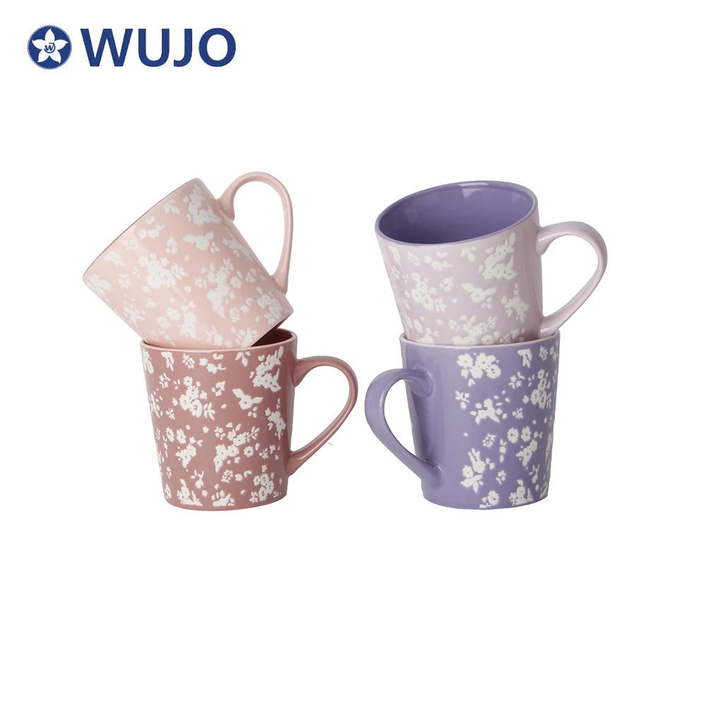 Li Ling Color Glazed Ceramic Cups Nordic Ceramic Reusable Coffee Cup with Unglazed Design