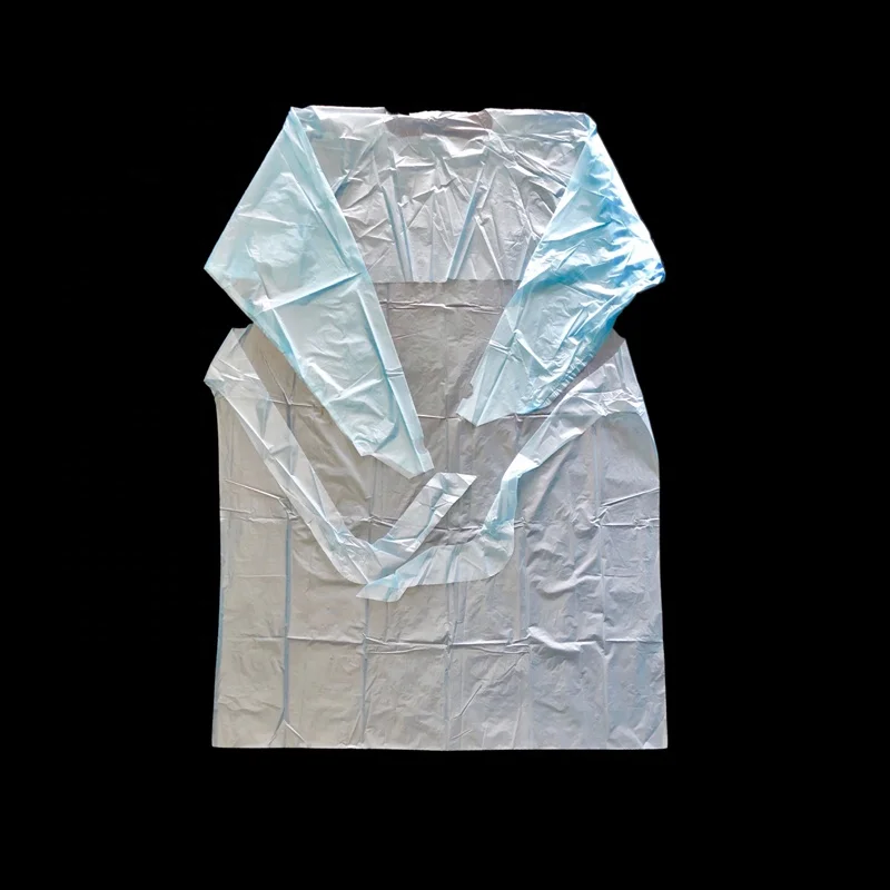 Super high quality custom gsm White Reinforced thumb loop isolation gown Cpe Gown