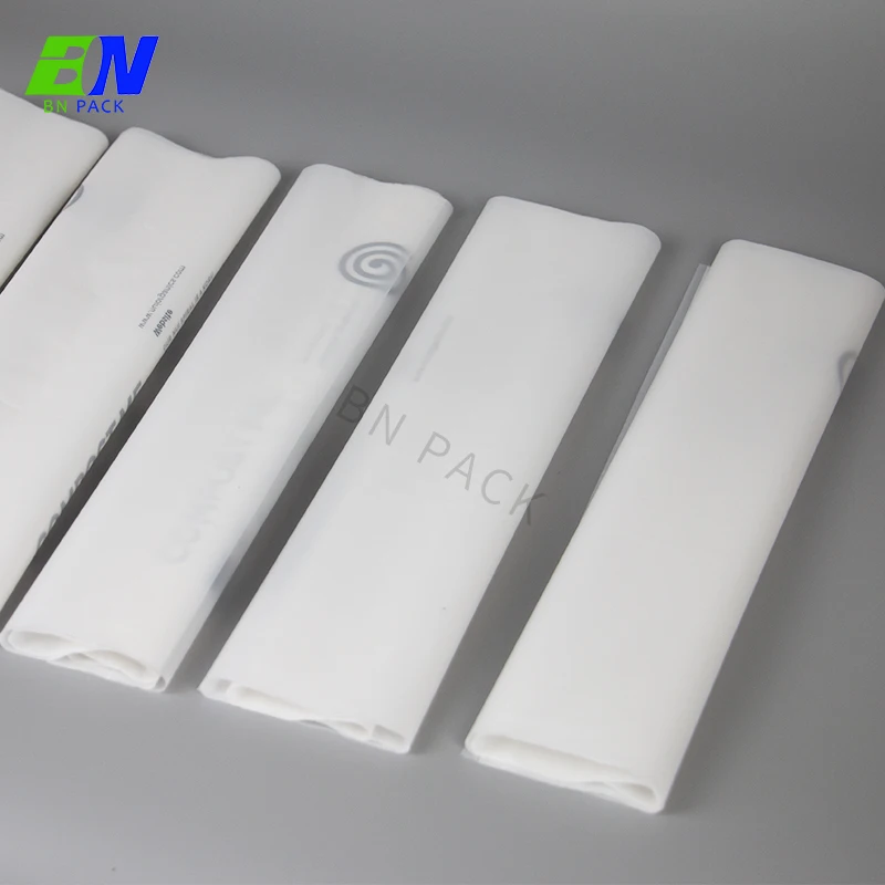 Frosted surface compostable poly biodegradable cloth zipper bags t-shirt bags plastic